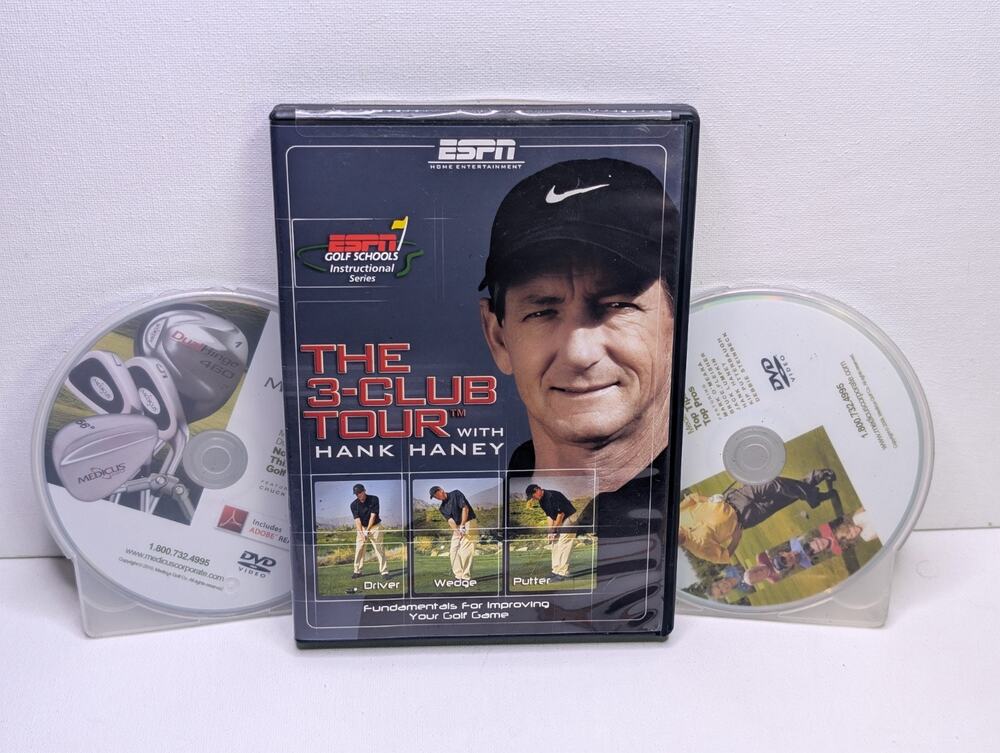 Golf Instruction DVD Lot of 3 Hank Haney3-Club Tour Medicus Top Tips DualHinge